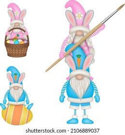funny easter gnomes with easter eggs