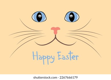 Funny Easter greeting card with cute cat