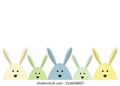 Funny Easter rabbits. Background concept. Vector