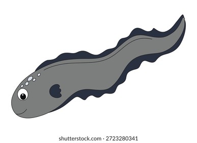 Peixe de enguia engraçado sobre fundo branco
