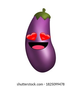 Funny eggplant character vector illustration