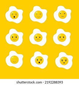 Funny eggs with different emotions