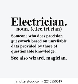 Funny Electrician Definition Graduation Graduate