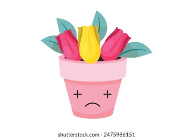 Funny Element Flat Sticker Design