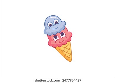 Funny Element Flat Sticker Design