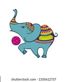 Funny elephant.Can be used for t-shirt print, kids wear fashion design