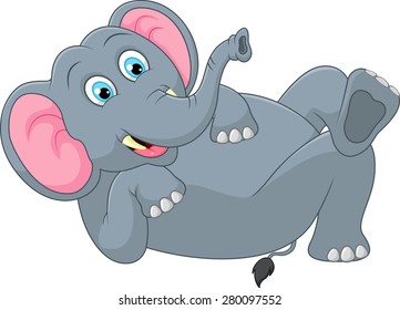 Funny elephant cartoon