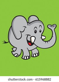 Funny elephant cartoon