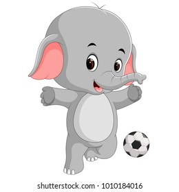 funny elephant cartoon with ball