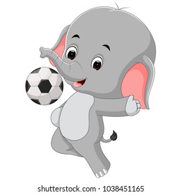 funny elephant cartoon with ball