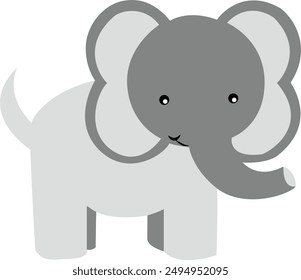 Funny Elephant Cartoon Isolated Vector