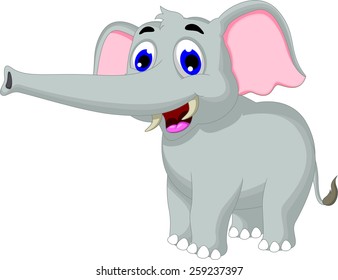 funny elephant cartoon posing for you design