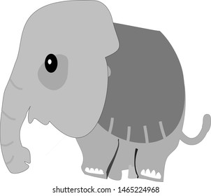 Funny Elephant Dressed Adorably Isolated Vector