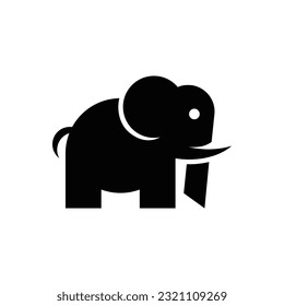 Funny elephant icon vector art, graphics