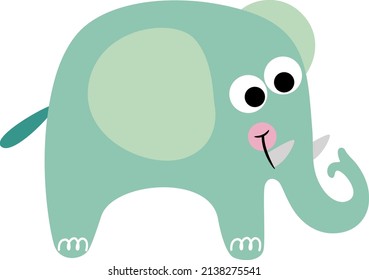 Funny Elefant einzeln auf Weiß
