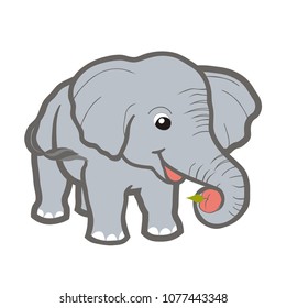 Funny Elephant vector clip art cartoon kids image