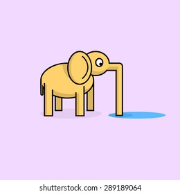 Funny elephant. Vector EPS10