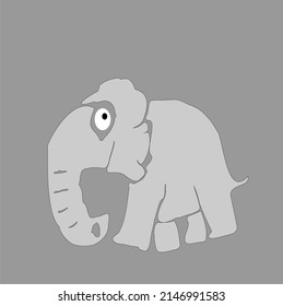 Vida silvestre divertida de la ilustración del vector elefante