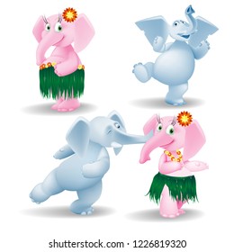 Funny Elephants Cartoons
Set of funny cartoon characters, young elephants. Illustration, vector, 3D render. EPS-10.