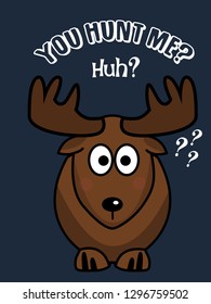 Funny elk. t shirt graphic design for kids - Vector