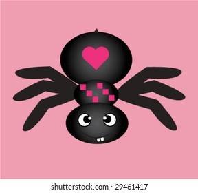 funny emo spider. vector illustration
