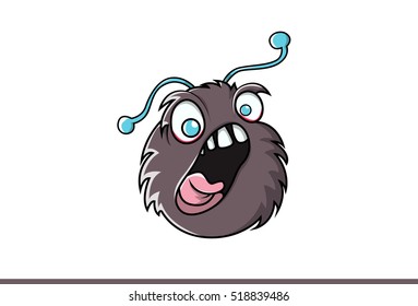 Funny Emoji face. Scary/Horror . Unique expressions. Vector Illustration