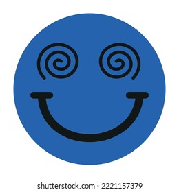 Funny emoji in groovy style . Vector design icon