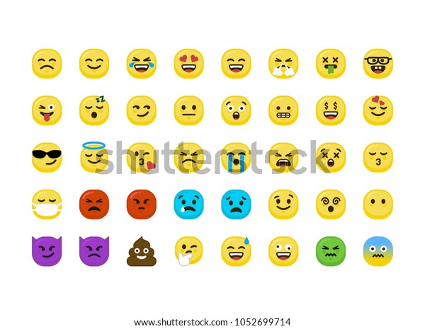 Funny Emoji Icon Set Stock Vector (Royalty Free) 1052699714 | Shutterstock