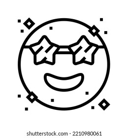 funny emoji line icon vector. funny emoji sign. isolated contour symbol black illustration