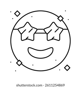 funny emoji line icon vector. funny emoji sign. isolated contour symbol black illustration