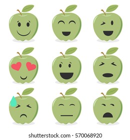 funny emoji set, illustration in vector format