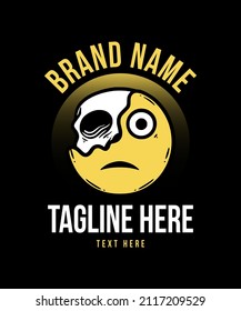 Funny Emoji Vector Illustration of Skull
