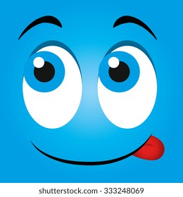 Funny emoticon cartoon design, vector illustration graphic.