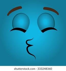 Funny emoticon cartoon design, vector illustration graphic.