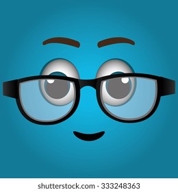 Funny emoticon cartoon design, vector illustration graphic.