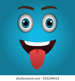 Funny emoticon cartoon design, vector illustration graphic.