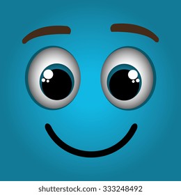 Funny emoticon cartoon design, vector illustration graphic.