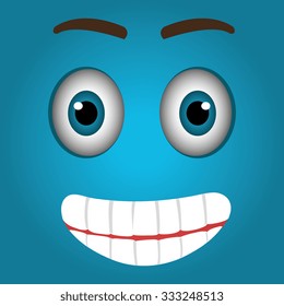 Funny emoticon cartoon design, vector illustration graphic.