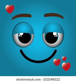 Funny emoticon cartoon design, vector illustration graphic.