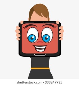 Funny emoticon cartoon design, vector illustration graphic.