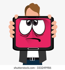 Funny emoticon cartoon design, vector illustration graphic.