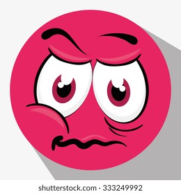 Funny emoticon cartoon design, vector illustration graphic.
