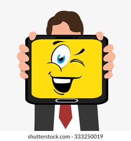 Funny emoticon cartoon design, vector illustration graphic.