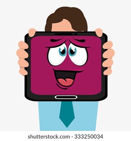 Funny emoticon cartoon design, vector illustration graphic.