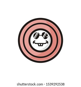 funny emoticon logo character illustration