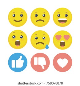 Funny emoticon set. User experience vector illustration