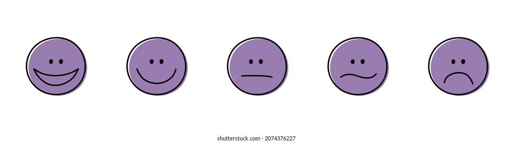 Emoticonos divertidos. Concepto de evaluación. Vector