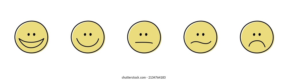 Funny emoticons. Appraisal concept. Vector