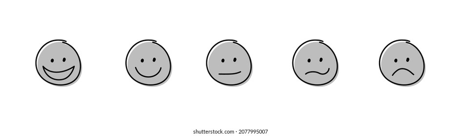 Funny emotional icons. Appraisal design. Vector