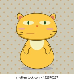 Funny emotional skeptical cat. Vector cartoon animals illustration